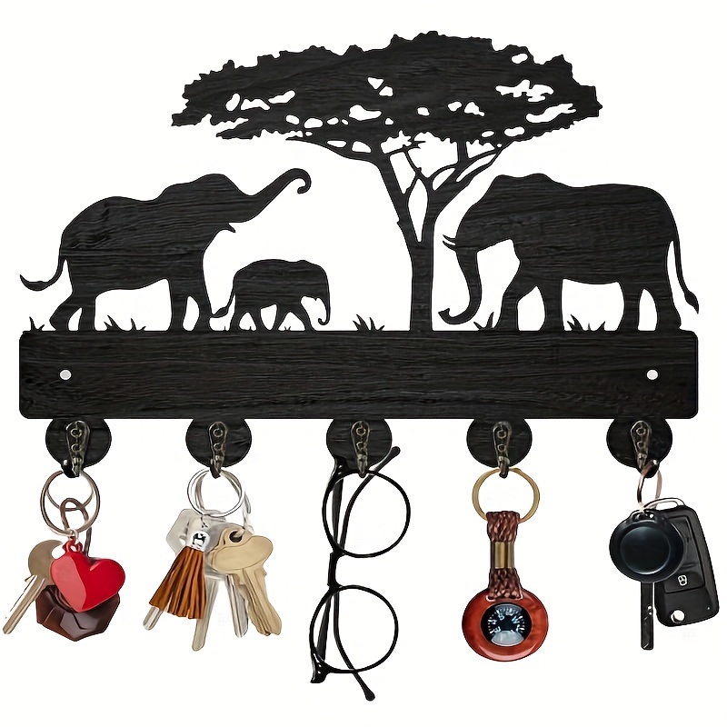 

1pc Elephant Wildlife Style Wall Hook, Home Decoration Modern Wooden Wall Hook, Elephant A Warm Romantic Wall Hook, Wall Decoration Hook Home Decoration Hook Key Chain