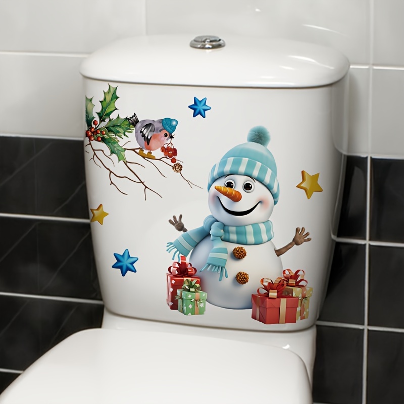 

Christmas Snowman Decorative - Removable, -adhesive For Bathroom & | For , Tanks & , Christmas/halloween Decoration