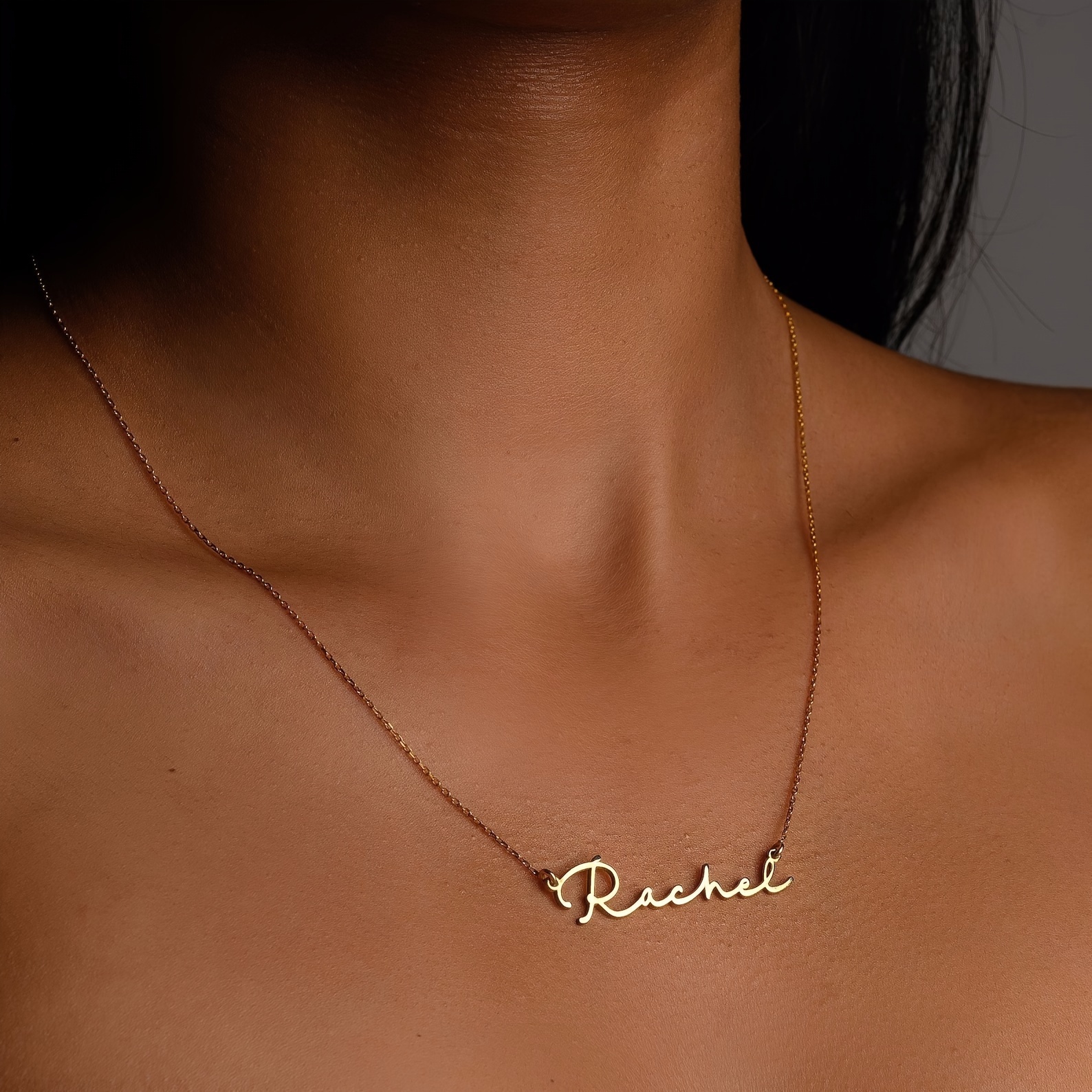 

Customizable Golden-tone Letter Necklace - Elegant 304 Stainless Steel, Personalized Cursive Name Pendant, Ideal For & Gifting, Personalized Necklace