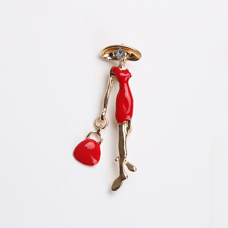 E-shop Modische Emaille-Taschenförmige Brosche, Eleganter Exquisiter Schmuck für Damen, Perfektes Geschenk