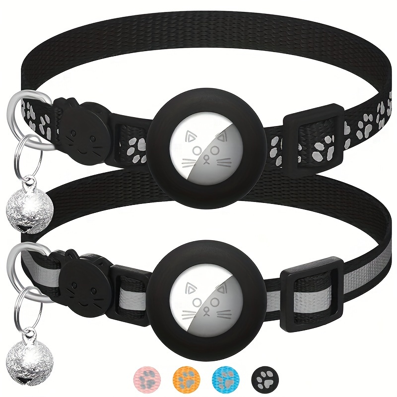 

2 Pack Airtag Cat Collar Breakaway With Bell, Reflective Kitten Collar With Airtag Cat Collar Holder, Adjustable 7-12in, Safety Buckle For Girl Boy Cats, Pet Supplies, Accessories, Gifts