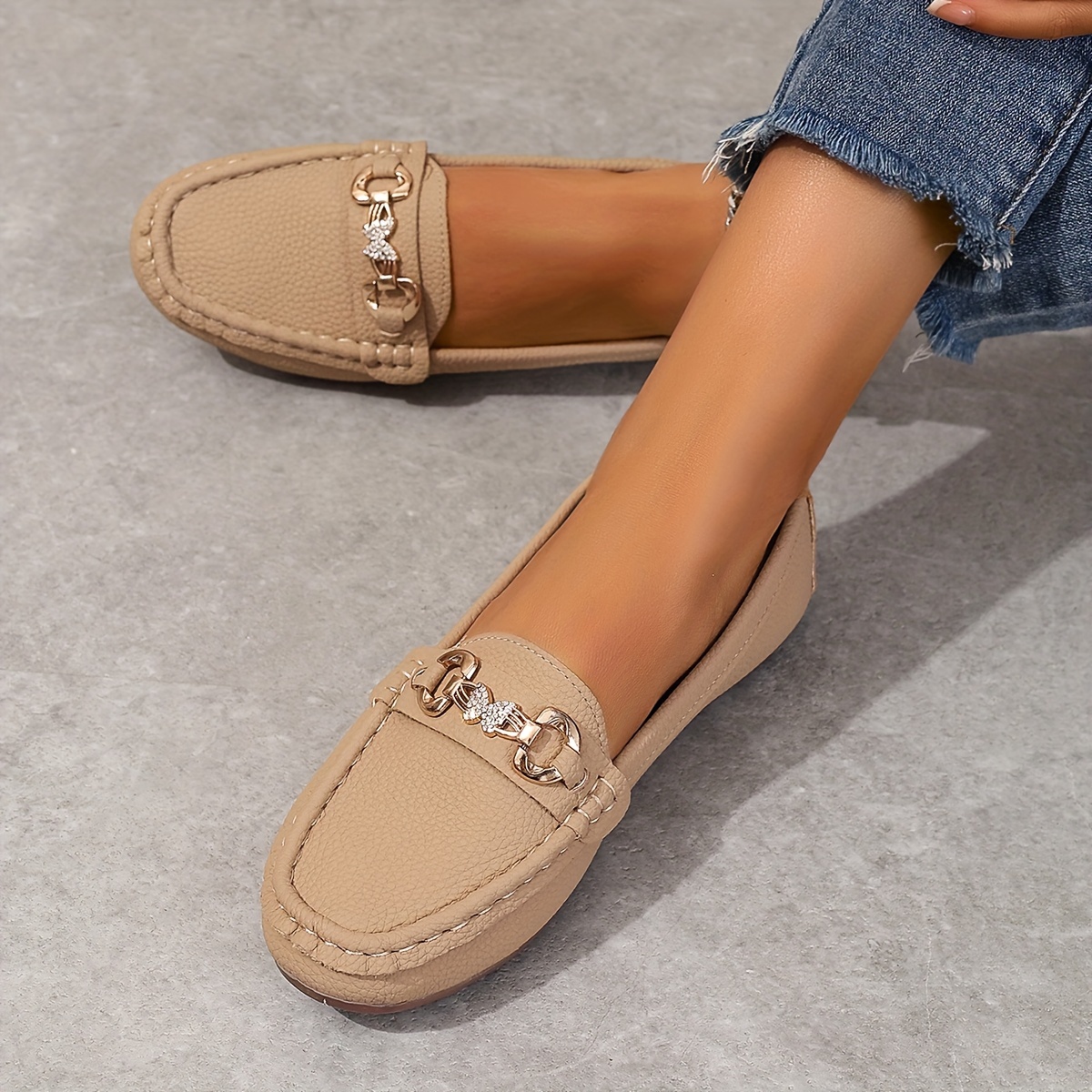 Image of Women's Fashion Half-strap Pull-on Shoes With Stylish And Rhinestone Decoration, Women Shoes