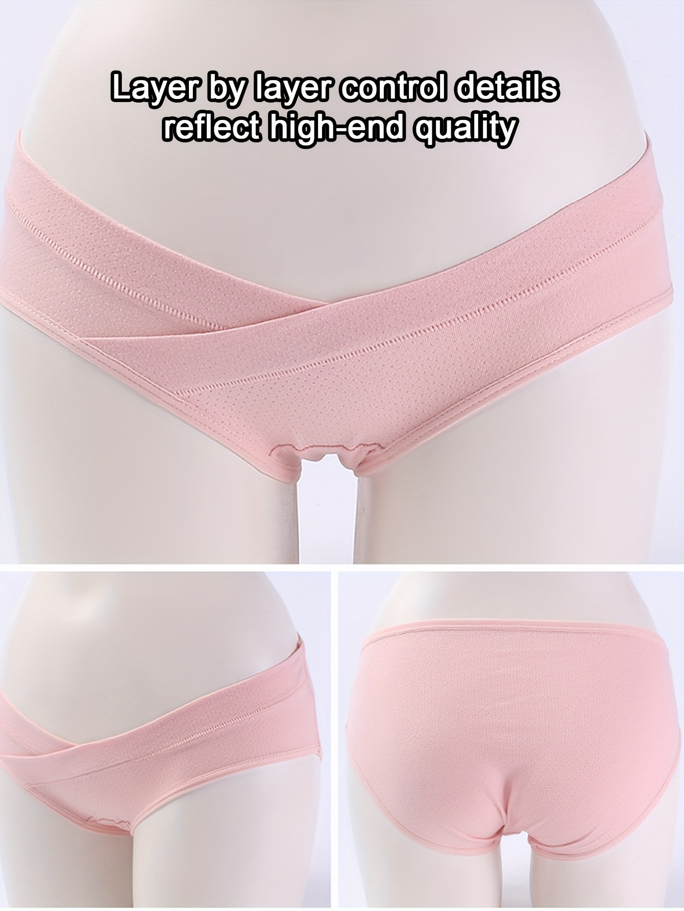 Pregnant Women's High Waist And Belly Support Underwear With Hollow Design  For Pregnancy Maternity