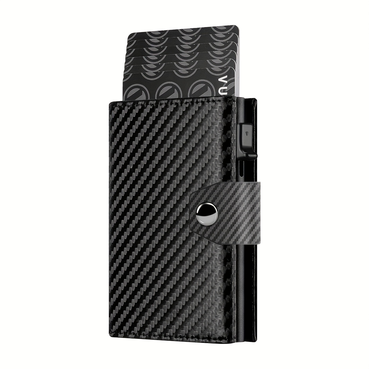 TEMU Portefeuille pour Homme avec Porte-Monnaie à Fermeture Éclair, Porte-Cartes de Crédit Automatique à Effet Pop-Up en Métal, Porte-Billets,