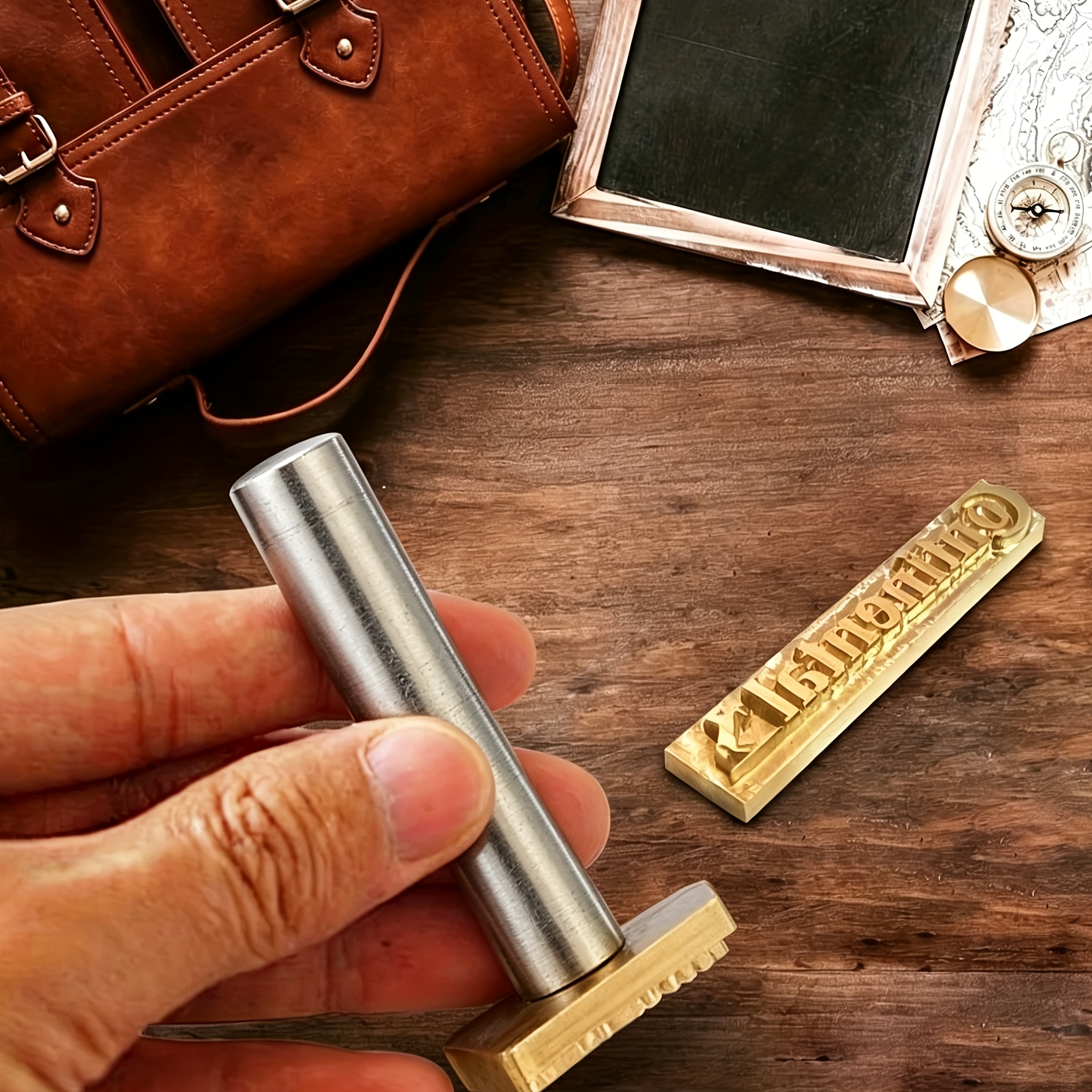 E-shop Individueller Lederstempel, personalisiertes Leder, Messingprägung mit Text, Bild und Logo