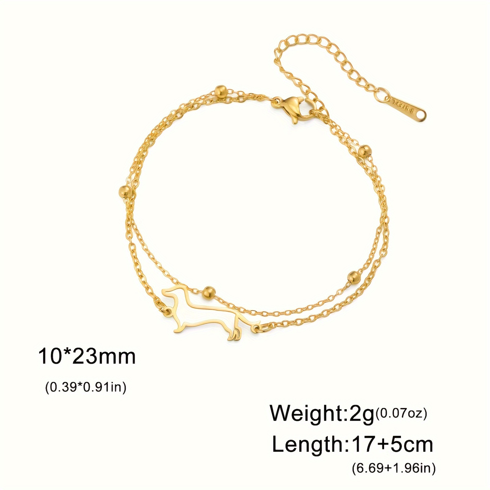 Image of 1pc Hollow Sausage Dog Men's Bracelet Dachshund Shape 304 304 Stainless Steel Fashion Dachshund Bracelet Fashion Daily Jewelry Perfect Gift For Pet Lovers