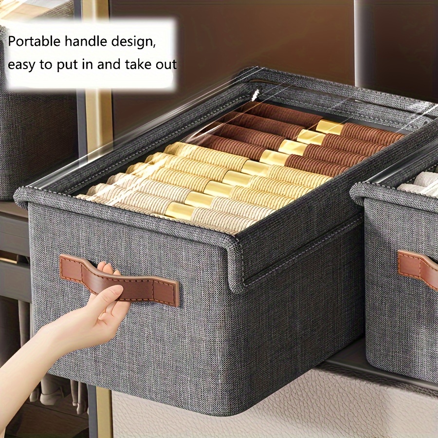 

Space-saving Sturdy Steel Framed Storage Bins - Waterproof, Multi-purpose Organizer For Clothes & Pants, Ideal For Wardrobes And Dorms Clothes Organizer Storage Clothes Storage