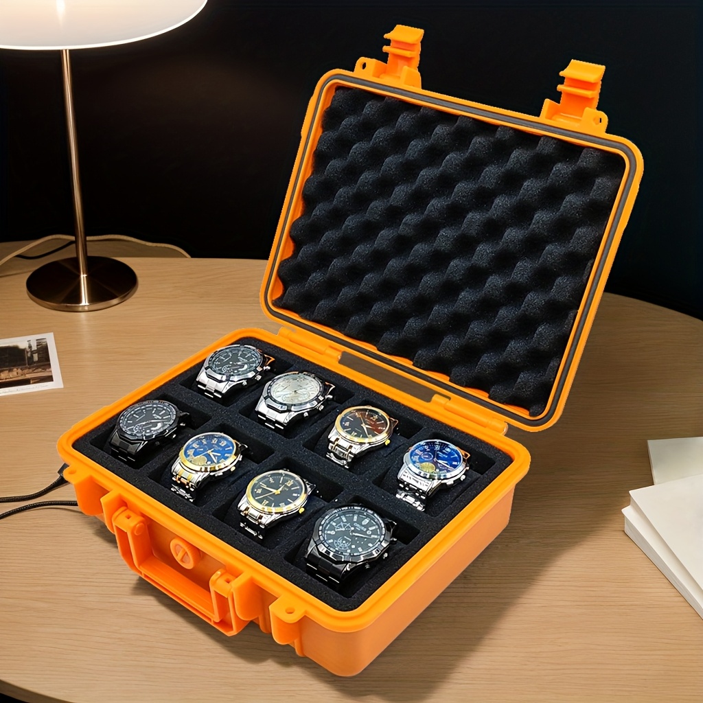 premium watch and jewelry storage case protective box multifunctional wristwatch jewelry organizer suitcase durable hard shell design shockproof and dustproof suitable for store display home storage business travel Product details 9