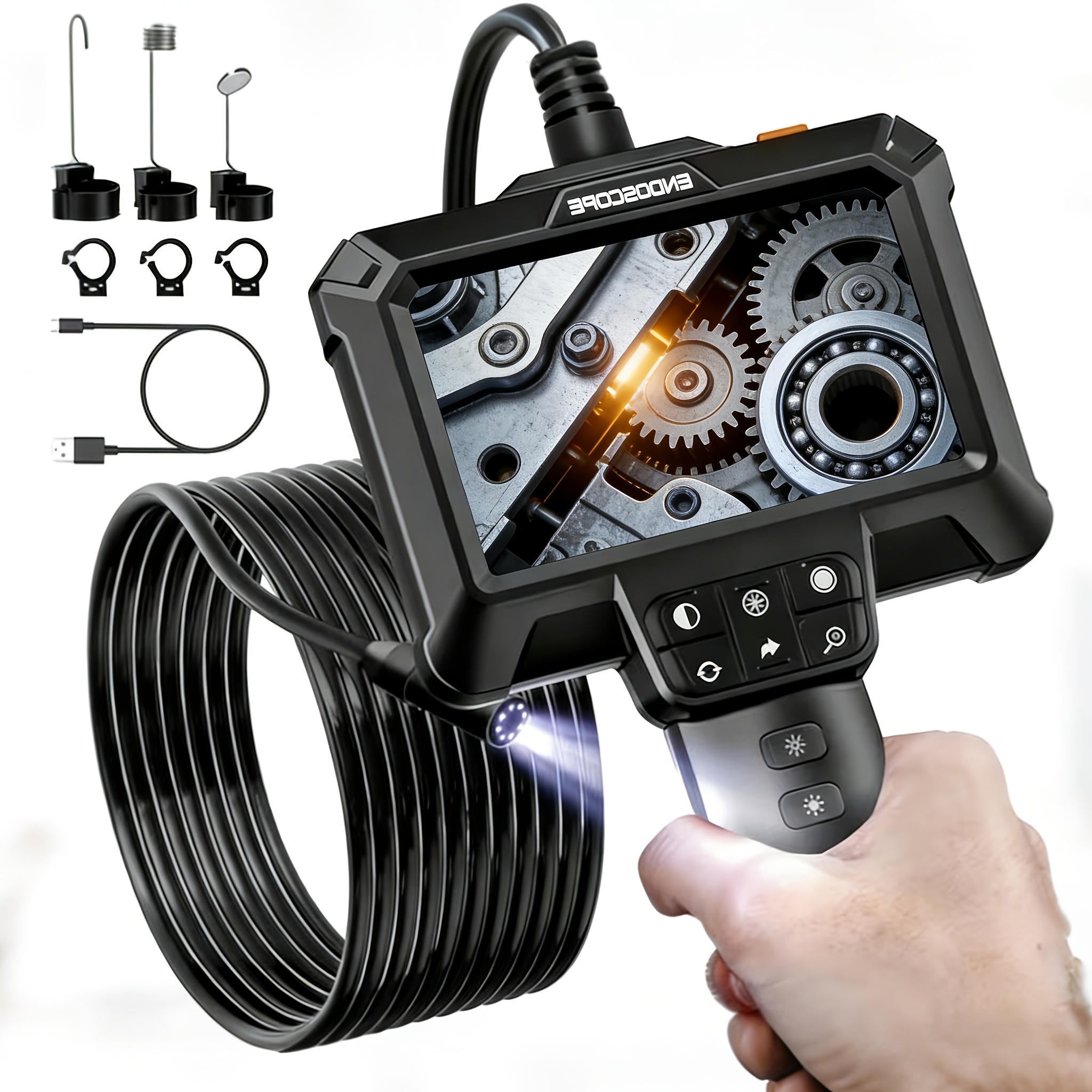 16.5ft Borescope Camera With Light, 4.3"/2.4" Endoscope Camera With Light, IP67 Waterproof Endoscope, 1080 HD Inspection Camera, Snake Camera, Endoscope Camera Gadgets For Men 7 16.5ft Borescope Camera With Light, 4.3"/2.4" Endoscope Camera With Light, IP67 Waterproof Endoscope, 1080 HD Inspection Camera, Snake Camera, Endoscope Camera Gadgets For Men - Image 7
