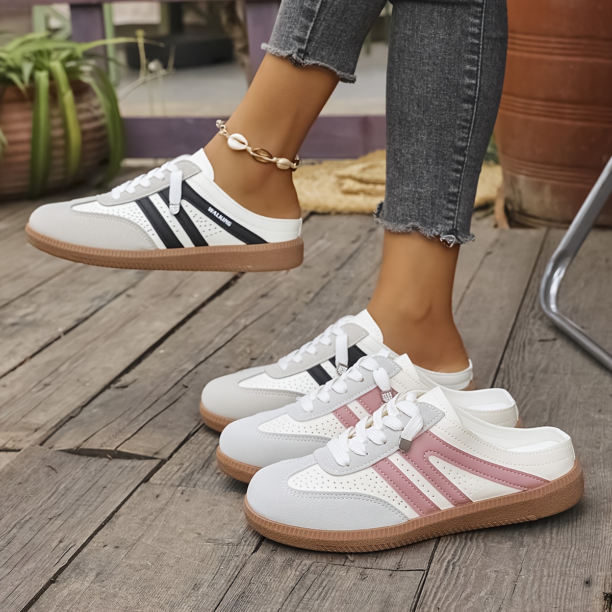 Produktbild von Sneaker Damen Retro Style Weiche Fussbett Walkingschuhe