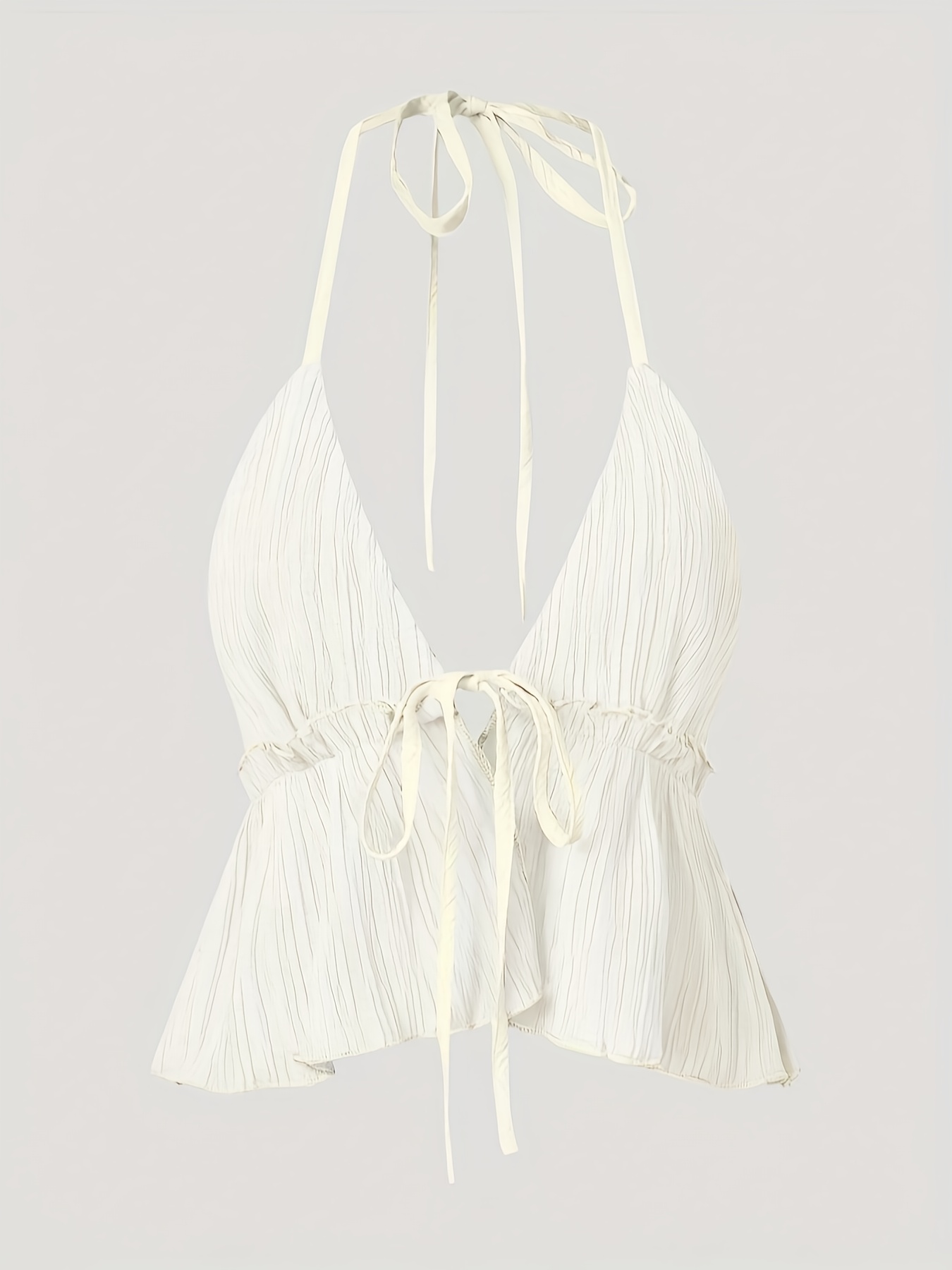 blusa mujer boho chic cuello halter espalda Temu Uruguay