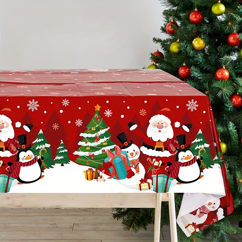 

Christmas Tablecloth - 51"x87" , Santa & , For Dining & Decor