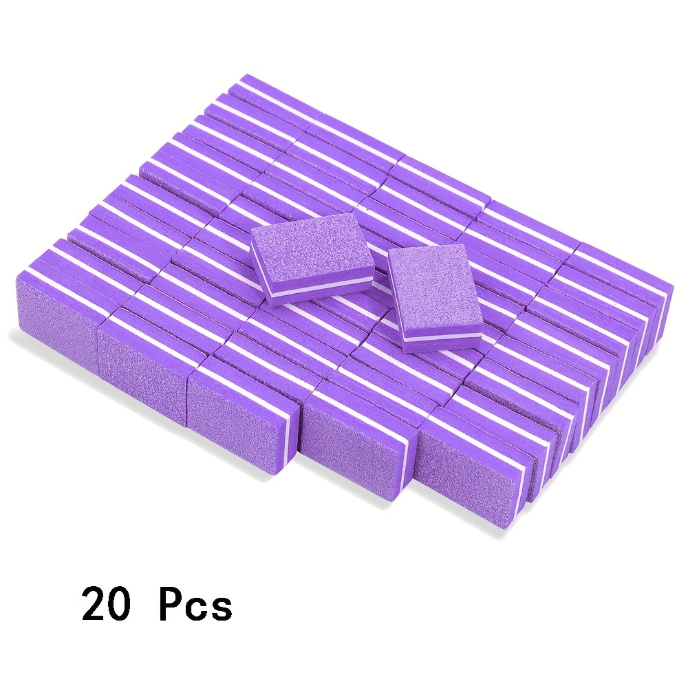 20pcs Double-Sided Nail Buffers, Mini Nail Files for Home & Salon Use