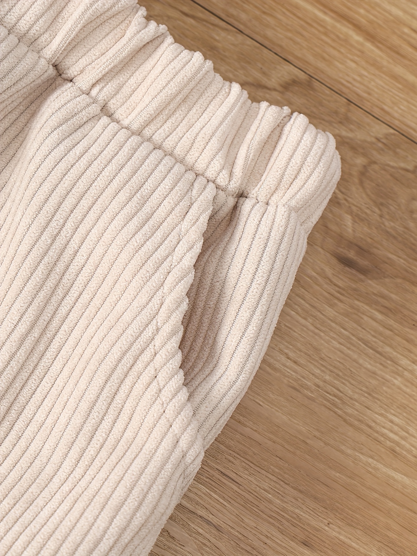 boys autumn     turn collar button long sleeve top peach color elastic waist pants outfit casual two piece set for outdoor Product details 2