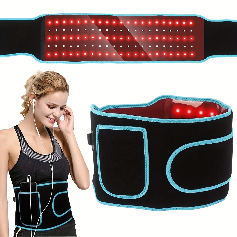 Electric Waist Bag with 660Nm And 850Nm Red LED Light Strips, 105 Leds, Timer Setting, Waist Cushion Adjustment, Suitable for Office/ Home Use