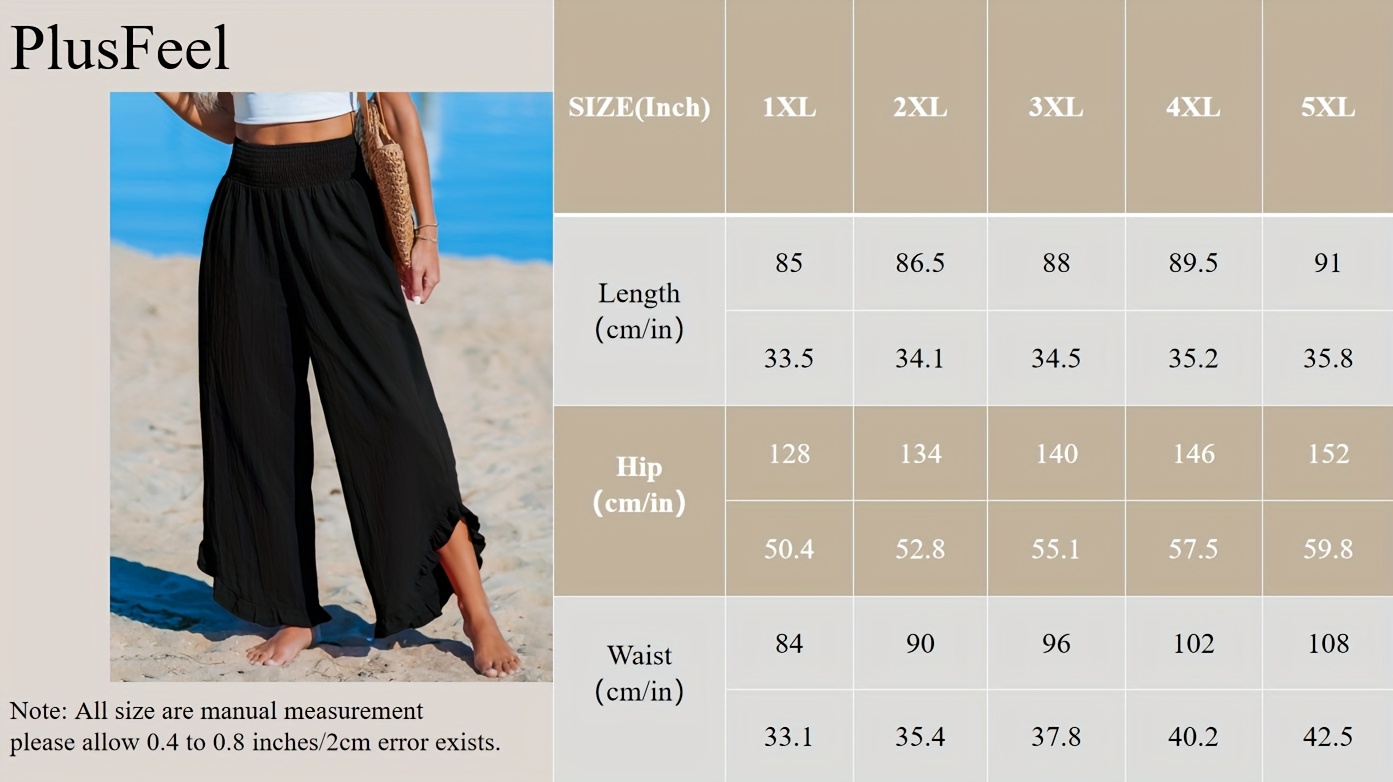 plus size autumn and winter large size womens trousers black elasticized waistband inverted v shape leg design versatile casual vacation pants for plus size women details 0