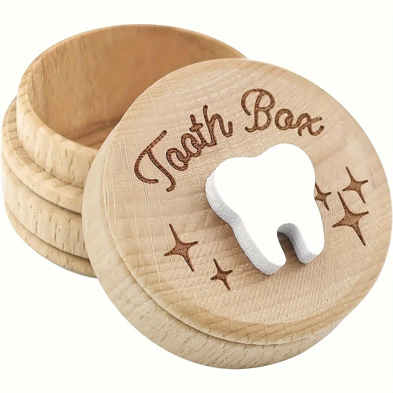 

1pc Wooden Tooth Box, Tooth Collection Box Storage Box, Tooth Fairy Box, Fetal Hair Collector, Tooth Fetal Hair Storage Box, Tooth Box, Birth Souvenir, Home Decoration, Baby Shower