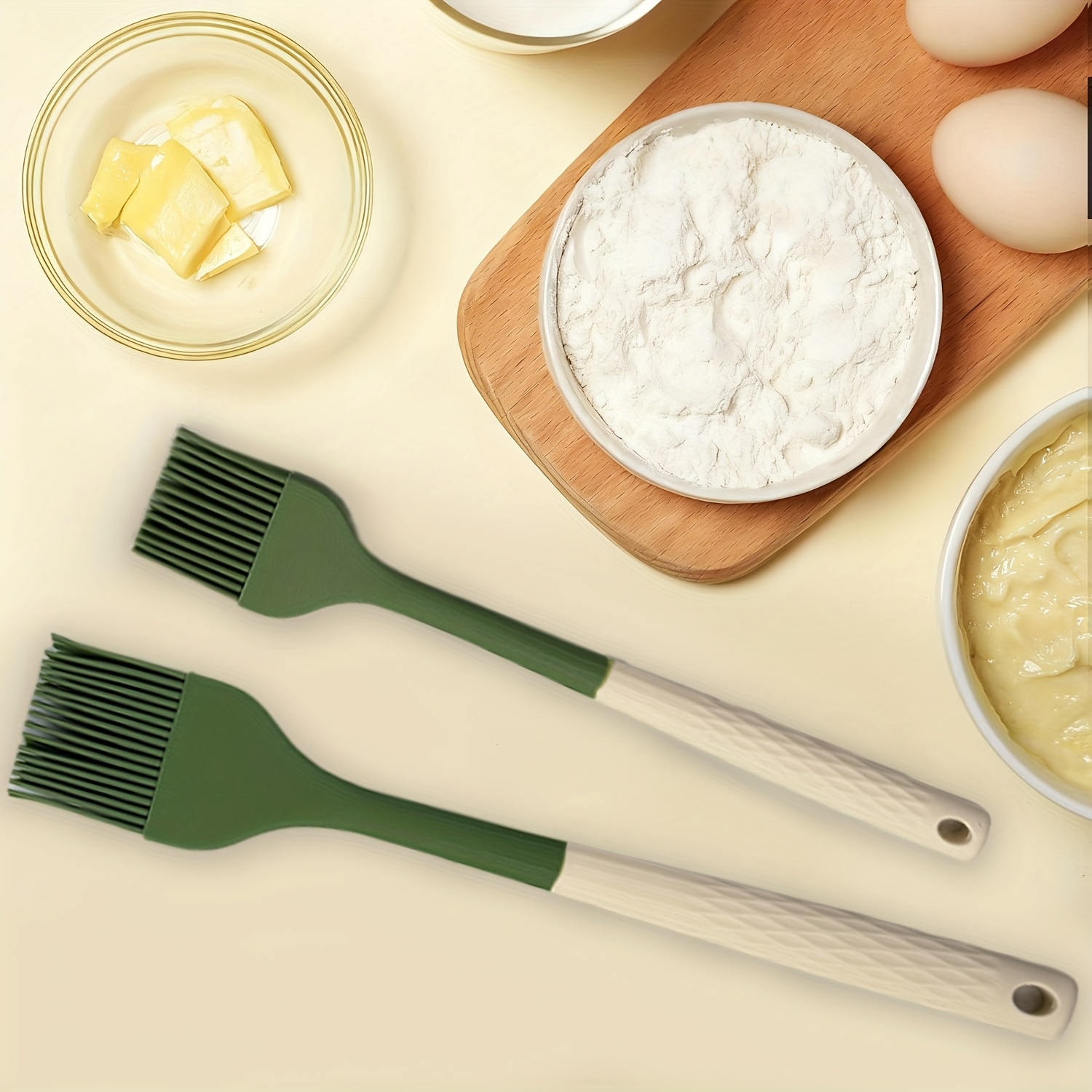 E-shop 2 Stück Silikon-Pinsel hitzebeständig für Backen, Marinaden, Öl, Butter, Soße – BBQ, Grill, Kochen, Spülmaschinenfest