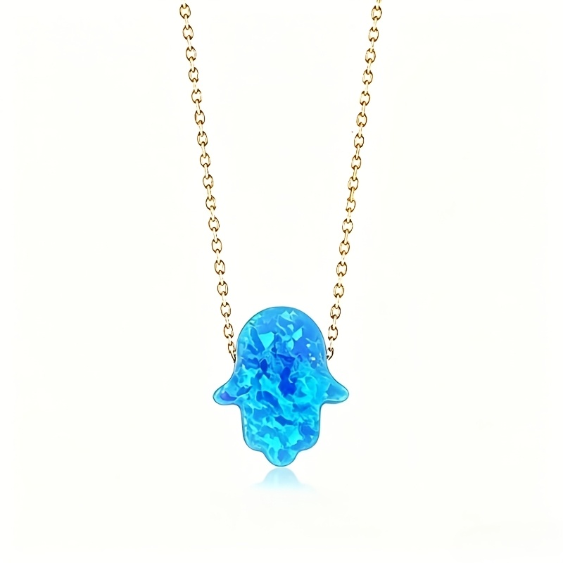 1pc Bohemian Blue Pendant Necklace, Suitable For Or Daily Styling, A Unique Charm And Casual Outfits
