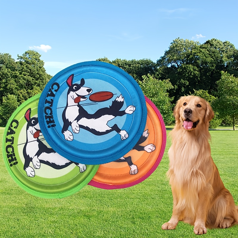 

1pc Polyester Interactive Pet Disc, Bite Resistant, Non-battery, , For Dogs And Cats Outdoor Play