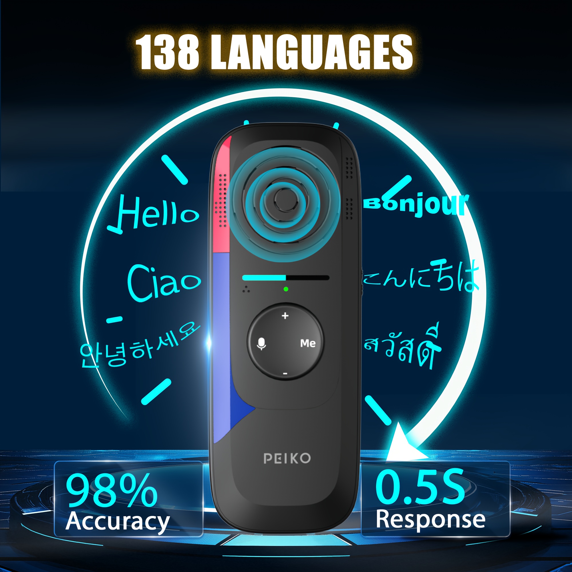 Image of Portable Language Translator Device, High-accuracy Instant Translator, 136 Languages, Online App Voice Translation, Ideal For Travel, Business, And Learning