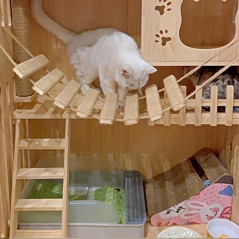 木製の猫用階段壁掛けはしご猫用はしご登るフレームホームジャンプ