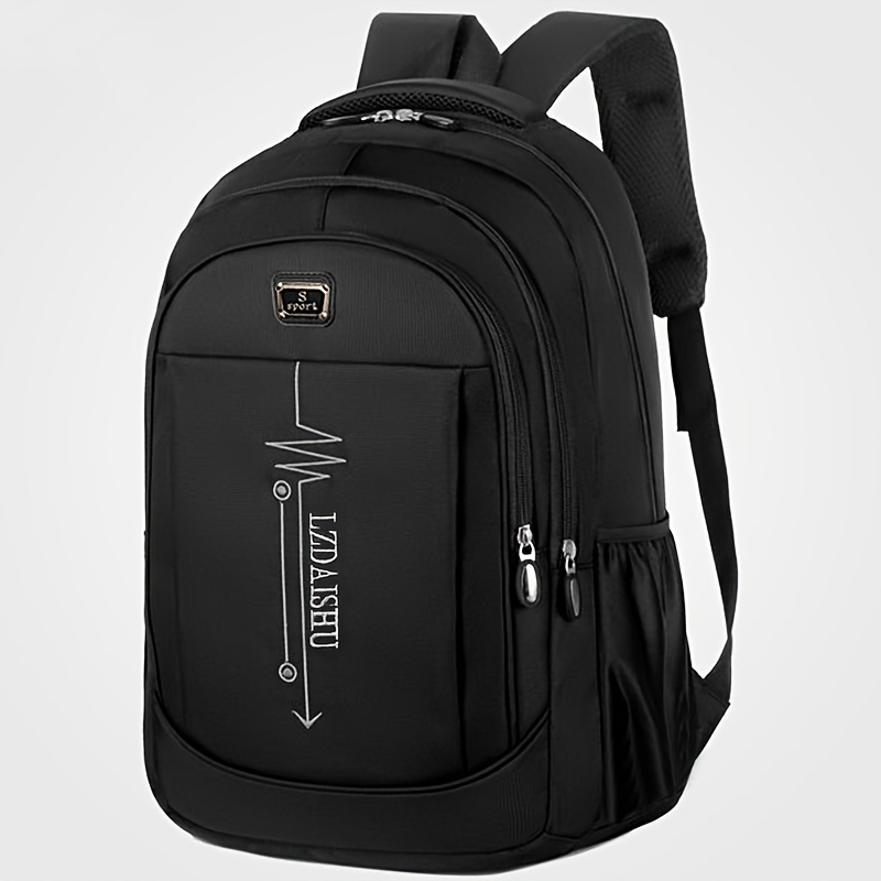 Leisure School Bag Male Canvas Easy Backpack Male Korean Version Backpack Large Capacity Middle School Student School Bag Computer Travel Bag [random Pull Head ]