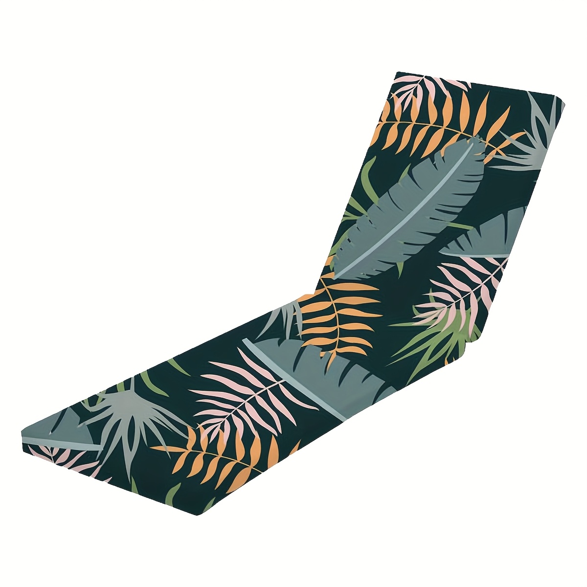 TEMU 1pc Tropical Branch And Leaf Floral Print Y Fiber Fabric Beach Chair Cover, Removable And Machine Washable With Elastic Band And Drawstring,