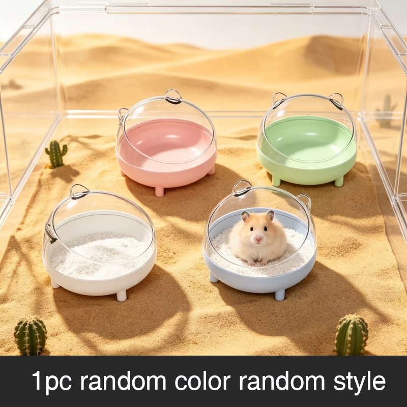 TEMU 1 pièce, Style Aléatoire Expédié, Décoration de Cage pour , Bassin de Bain pour Hamster, Bassin de Sable de Bain, Décoration -éclaboussures pour