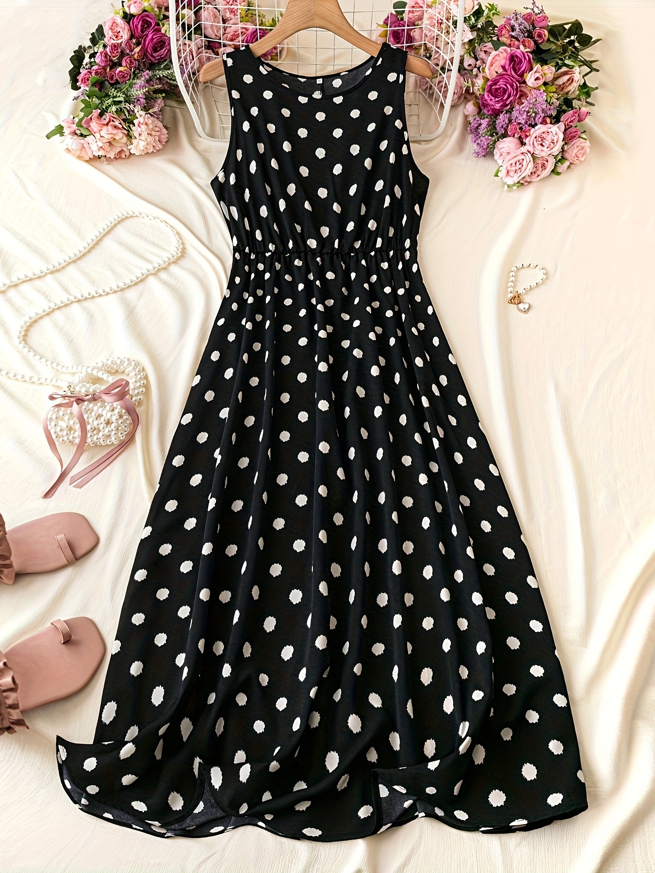 Plus Size One Piece Swimsuit For Women Polka Dots Tummy Control Bathing Suit Cutout Swimwear