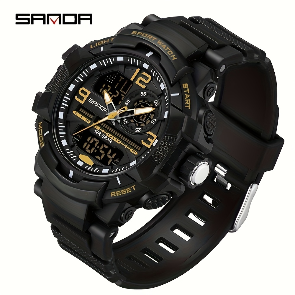 Sanda Brand Led Digital Men's Watch - Outdoor Sports Chronograph Luminous Calendar Watch - Men's Gift