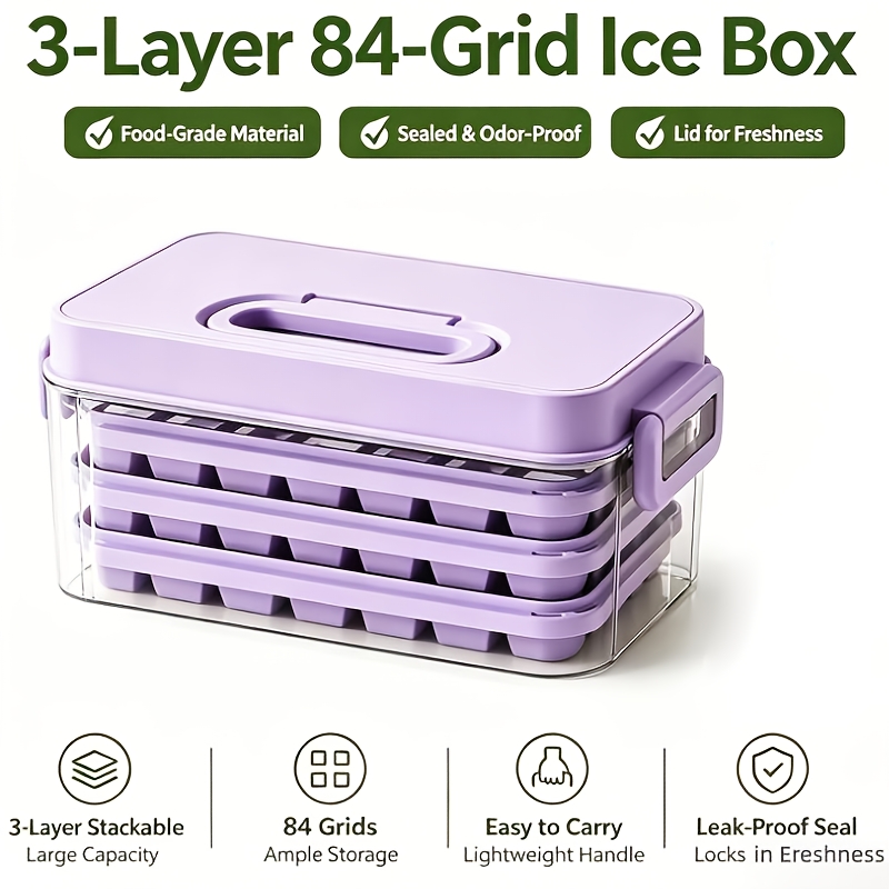 Quick-Release Ice Tray with Lid and Bin