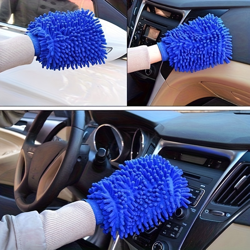 1pc Ultra-Soft Chenille Car Wash Glove - Double-Sided Plush Microfiber for Auto Detailing and Cleaning, Car Wash Accessory