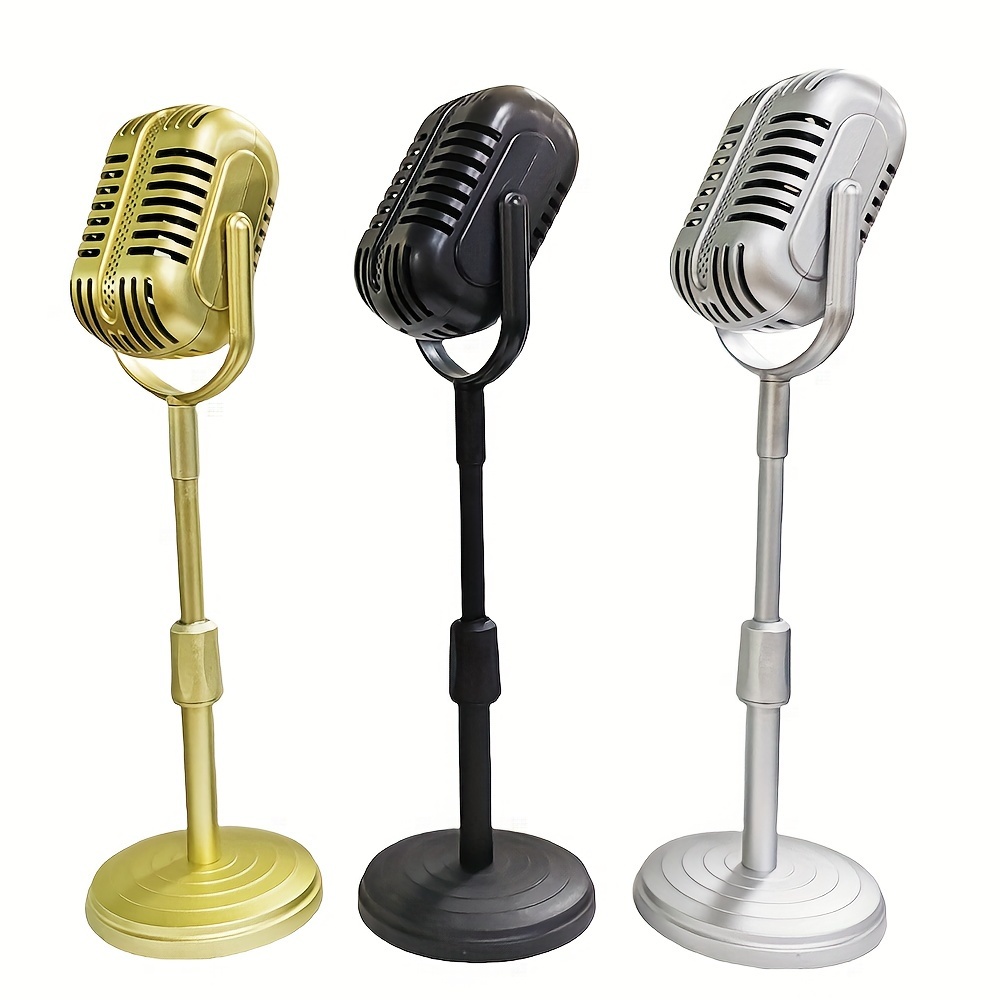 

Height Adjustable Retro Microphone Props Simulation Vintage Microphone Prop Photo Bar Ornaments Decoration Holiday Party Gifts