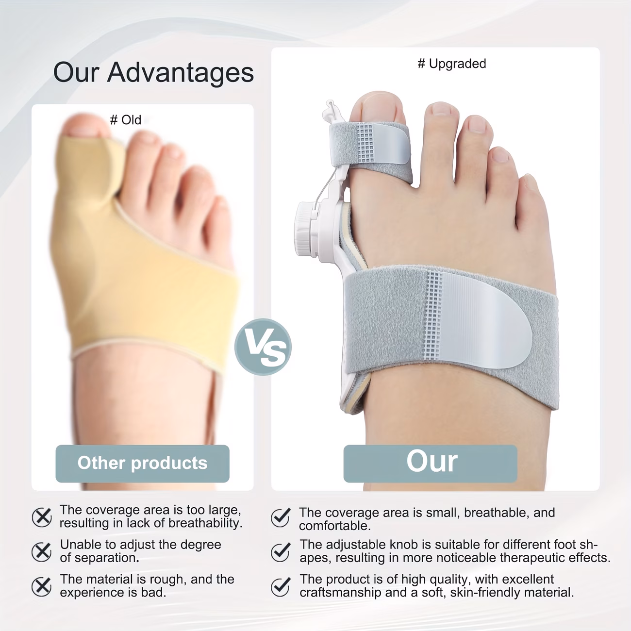 toe support kit 1 adjustable with 4 toe separators big toe soft nylon abs structure night wear ideal gift for holidays special occasions care gift pack Product details 3