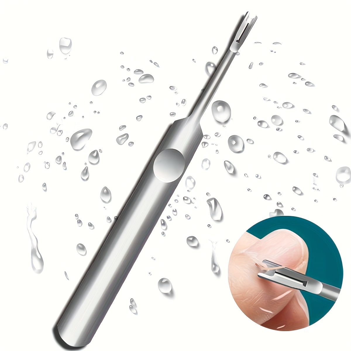 1 Professional Silvery Stainless Steel Nail Cleaner, Cuticle Pusher Tool, Foot Kit, Dead Light Beige Remover, Removal Tool