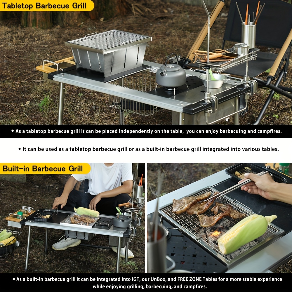 1.0 einheit faltbarer grill edelstahl tragbarer