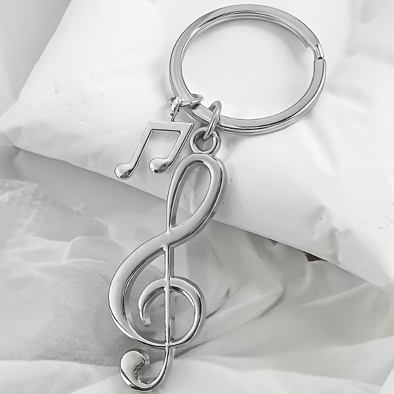1 "music " Alloy Keychain - Birthday/christmas/concert Gift For Music Lovers, Fade-resistant Treble Clef Charm, For Fans, Music Festival Accessory