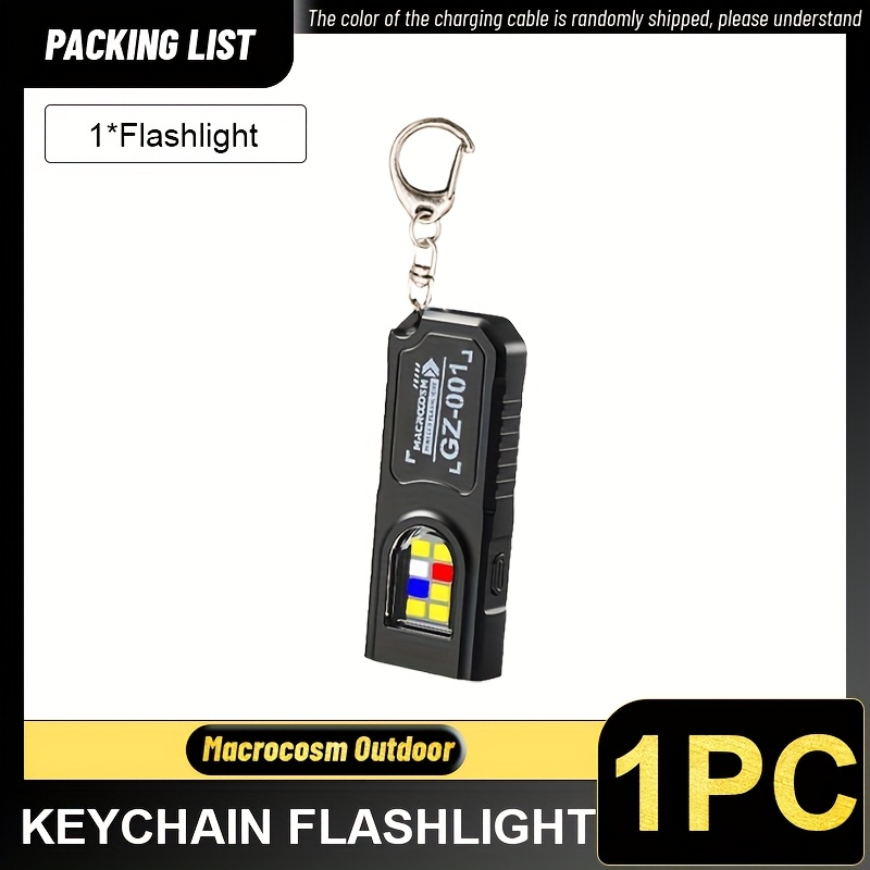 E-shop 1 Stück Outdoor LED Taschenlampe, Kleine Rote Blaue Warnlampe - USB-Aufladbar, mit Rückenclip-Design, 5 Beleuchtungsmodi, Nachtsicherheitslampe,
