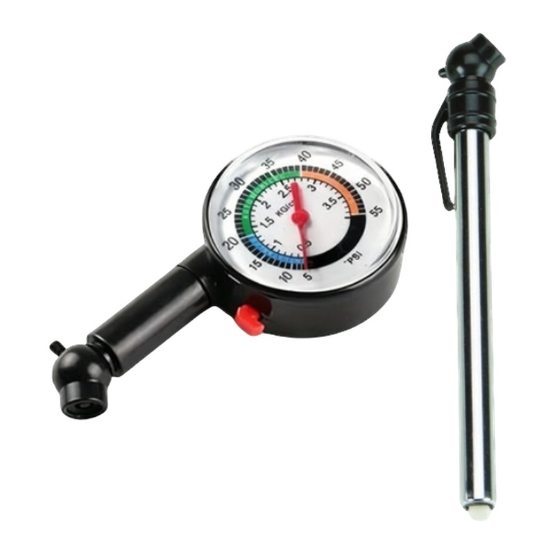 TEMU 2pcs Set (1pc High-precision Tire Pressure Gauge And 1pc Air Pressure Pen) Pet Material And Metal Material, Accurate And Easy To Read, Portable