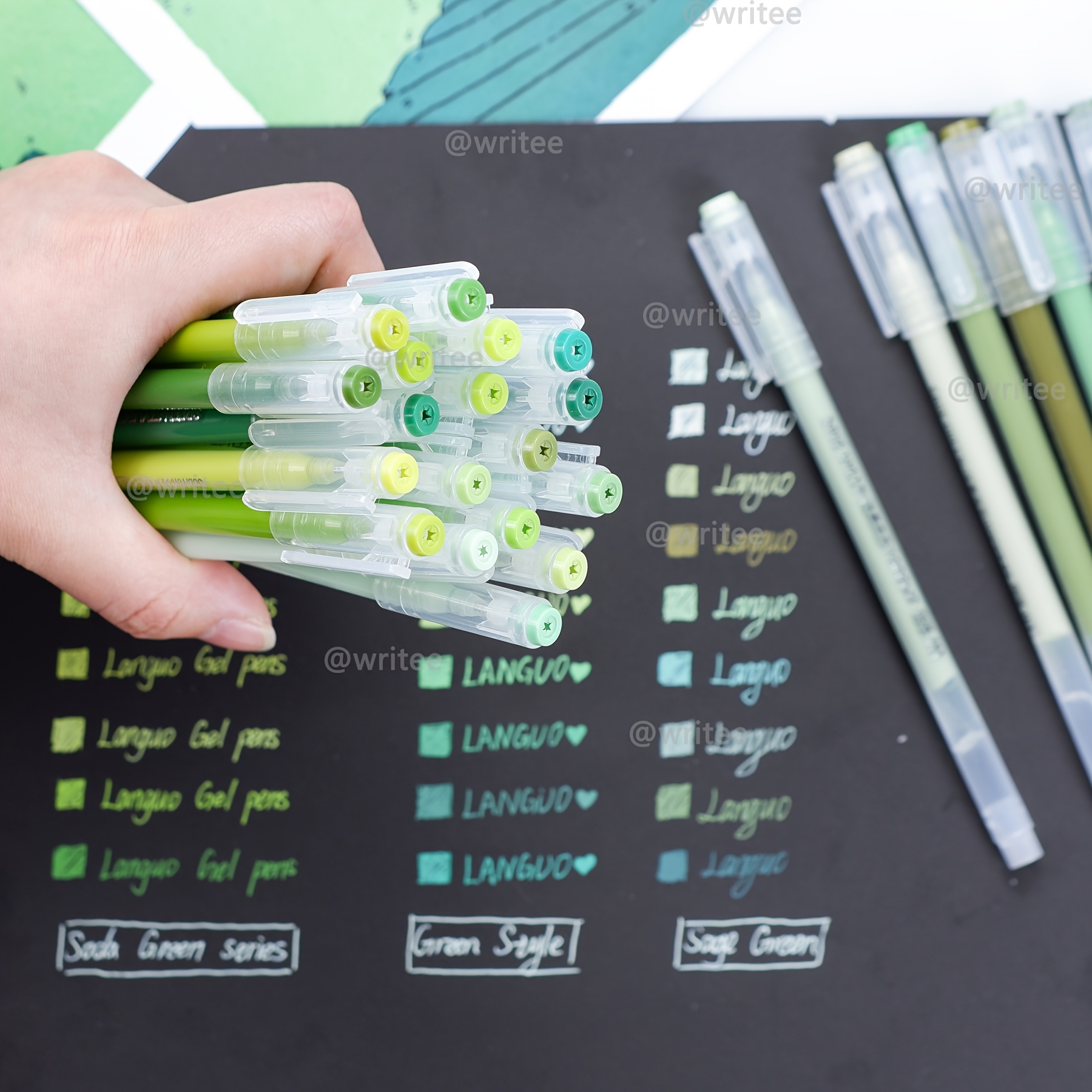 LANGUO 254-Piece Colored Gel Pens Set with 2 Drawing Books