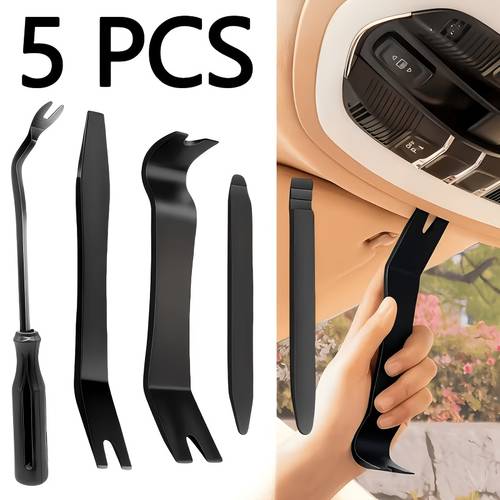 auto trim removal tool set car trim panel disassembly tool kit audio radio stereo hand held install tool 5pcs plastic pry bar suitable for door panel clips and fasteners