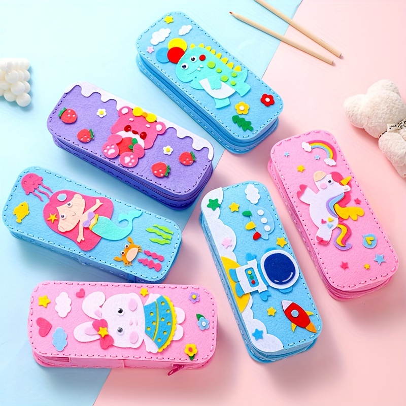 

1 Set Handmade Sewing Fun Pencil Case Kit, Diy Embroidery Beginner Craft Art, Polyester Sewing Material Pack For Pencil Bag, Birthday Gift Theme, Set For Gifts And Holidays