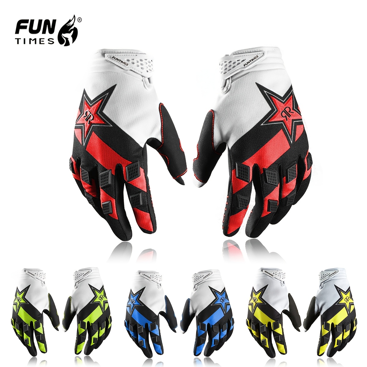 

FUNTIMES Gants de Cyclisme Extérieur Gants de Moto à Doigts Complèts