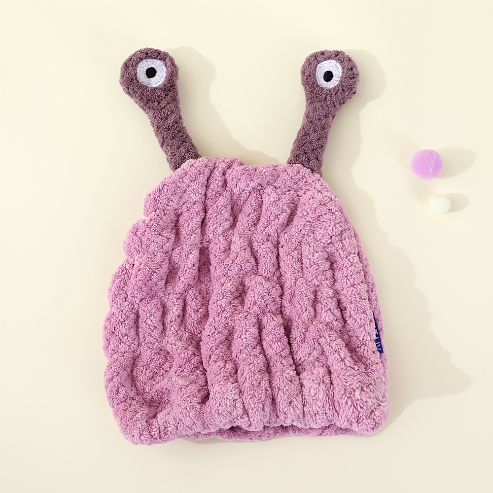 Image of 1 Quick-dry Cartoon Monster Hair Towel - Soft Absorbent Head Wrap, Not Suitable For Thick Or Long Hair