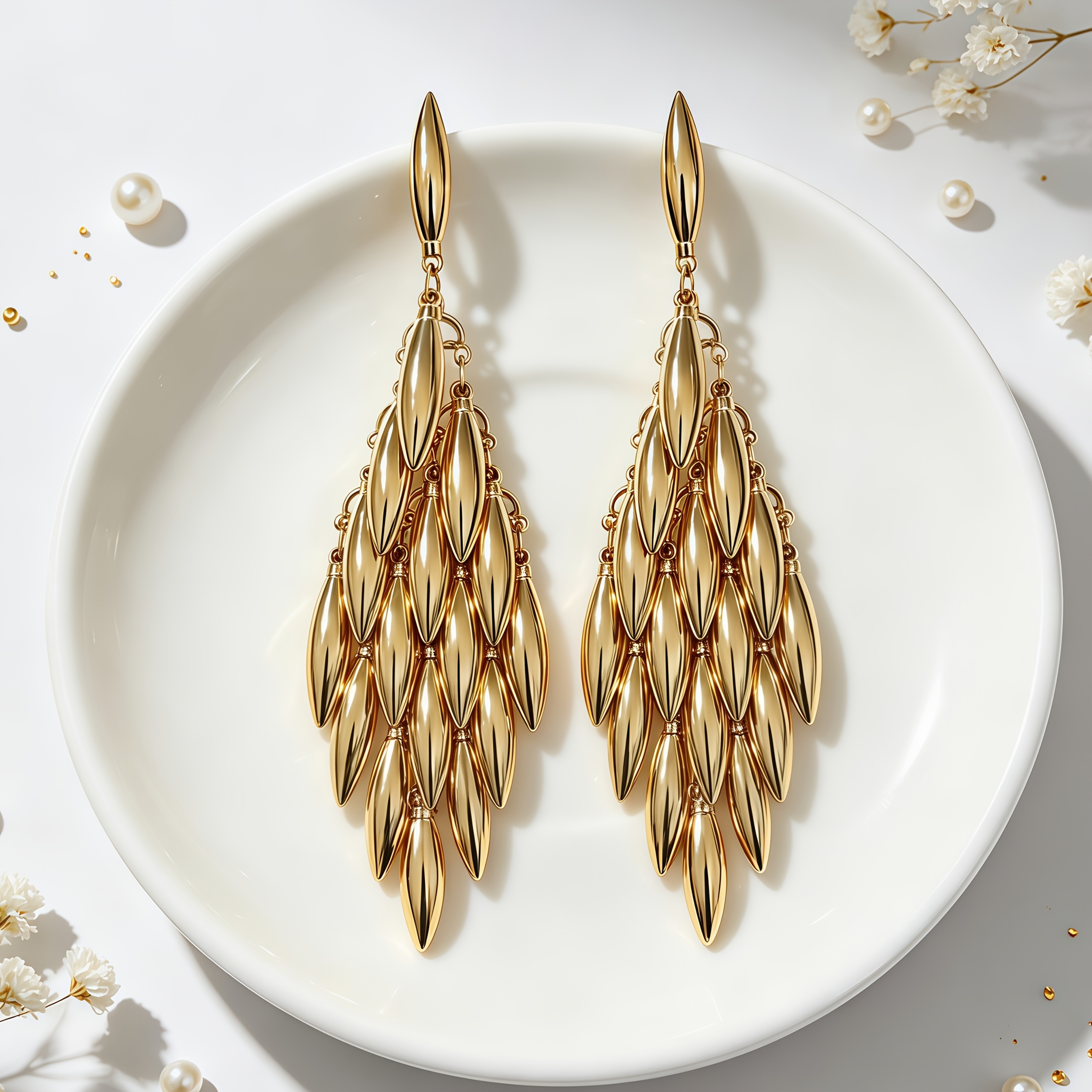 Women's Fashion Draped Multi-Layer Water Drop Earrings