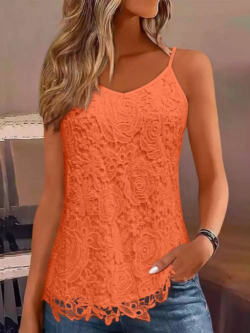 womens summer sleeveless v neck lace trim tank top fit solid color blouse for casual machine washable h silhouette elegant top delicate fabric design lace tank top