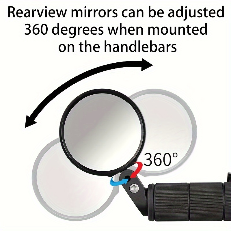 HD Wide-Angle 360° Rotatable Bike Rearview Mirror - 1pc/2pcs Handlebar End Mirrors for Mountain & Road Cycling