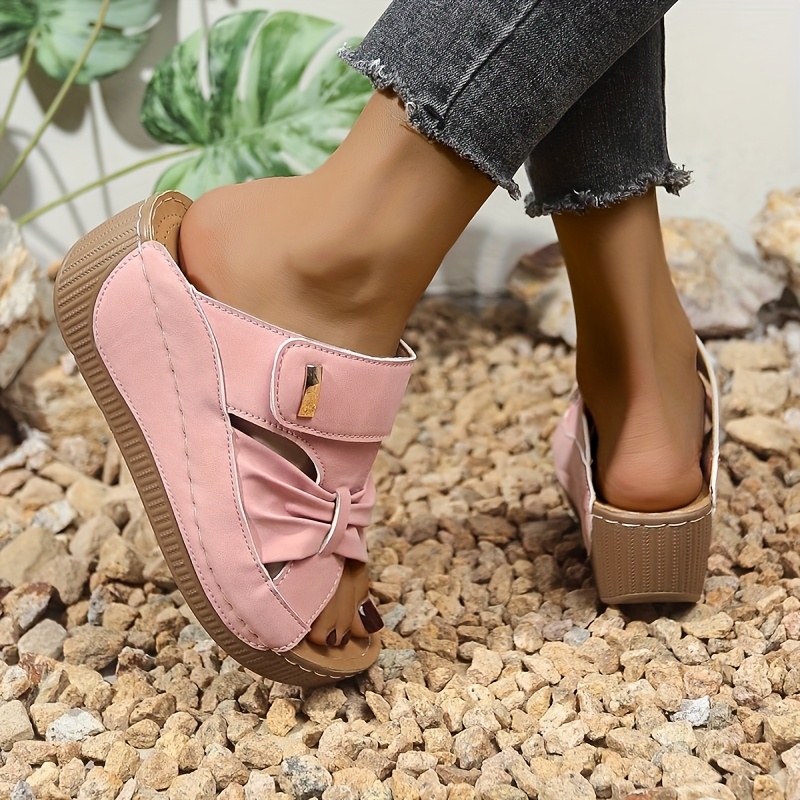 Pink Wedges Shoes Outfits Elegant Pink Wedge Sandals Women - Main Image
