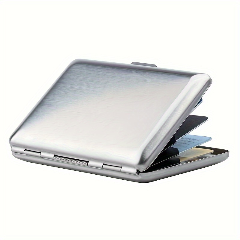 Rfid Satinless Steel Rounded Corners Credit Card Holder Metal Card Case With 6 Slots
